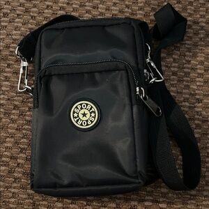 Black Sport Crossbody Bag for Phone and Cards